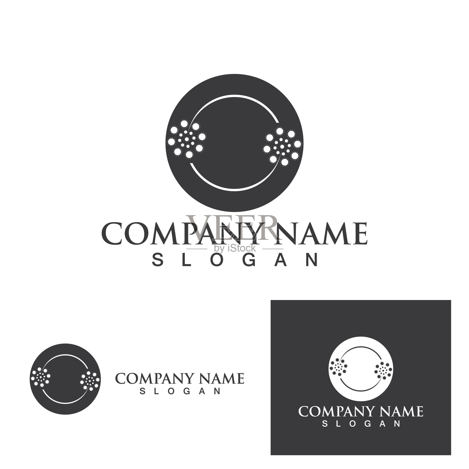 蒲公英花logo和eps标志插画图片素材