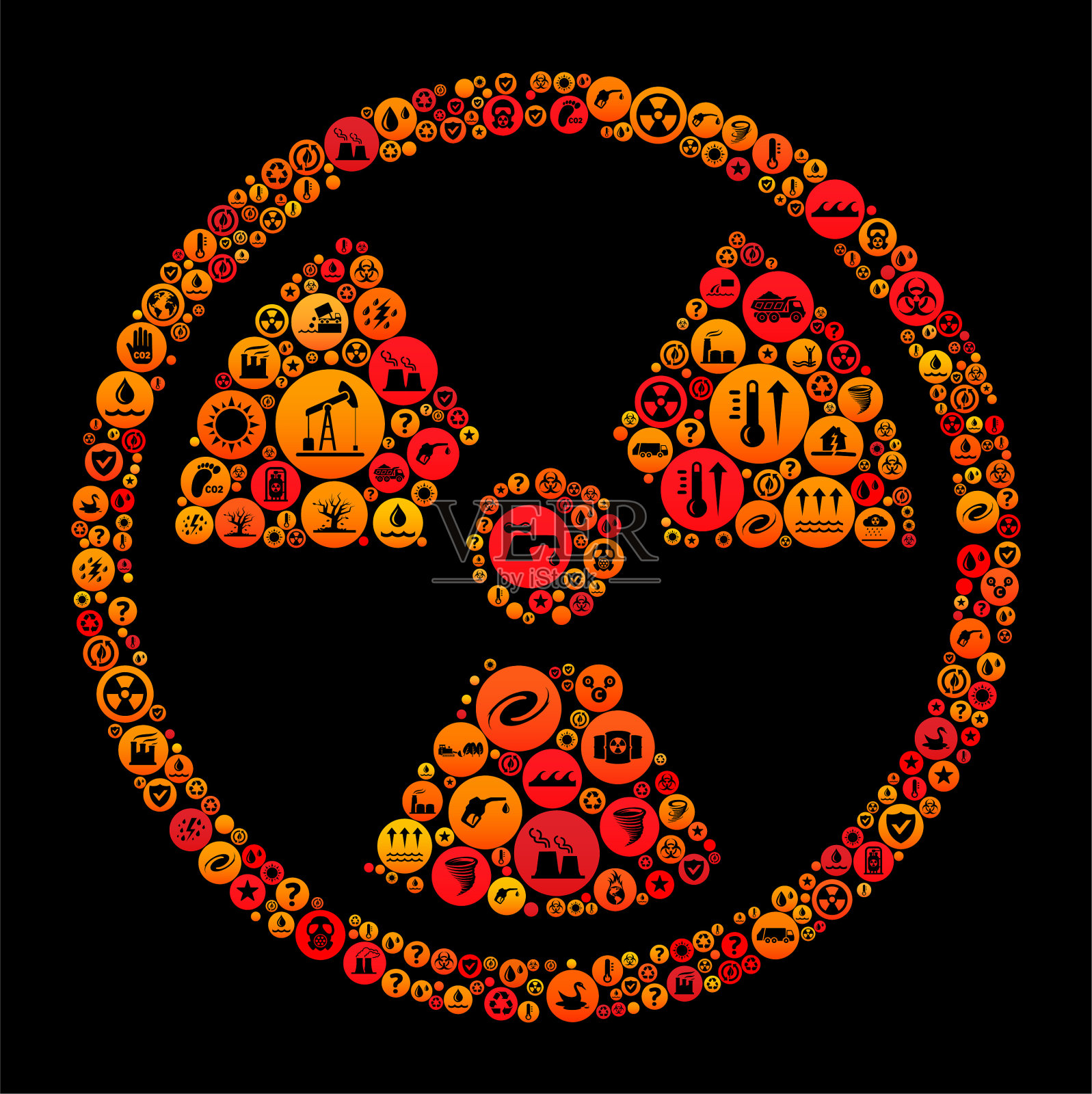 核能与气候变化矢量图标图案插画图片素材