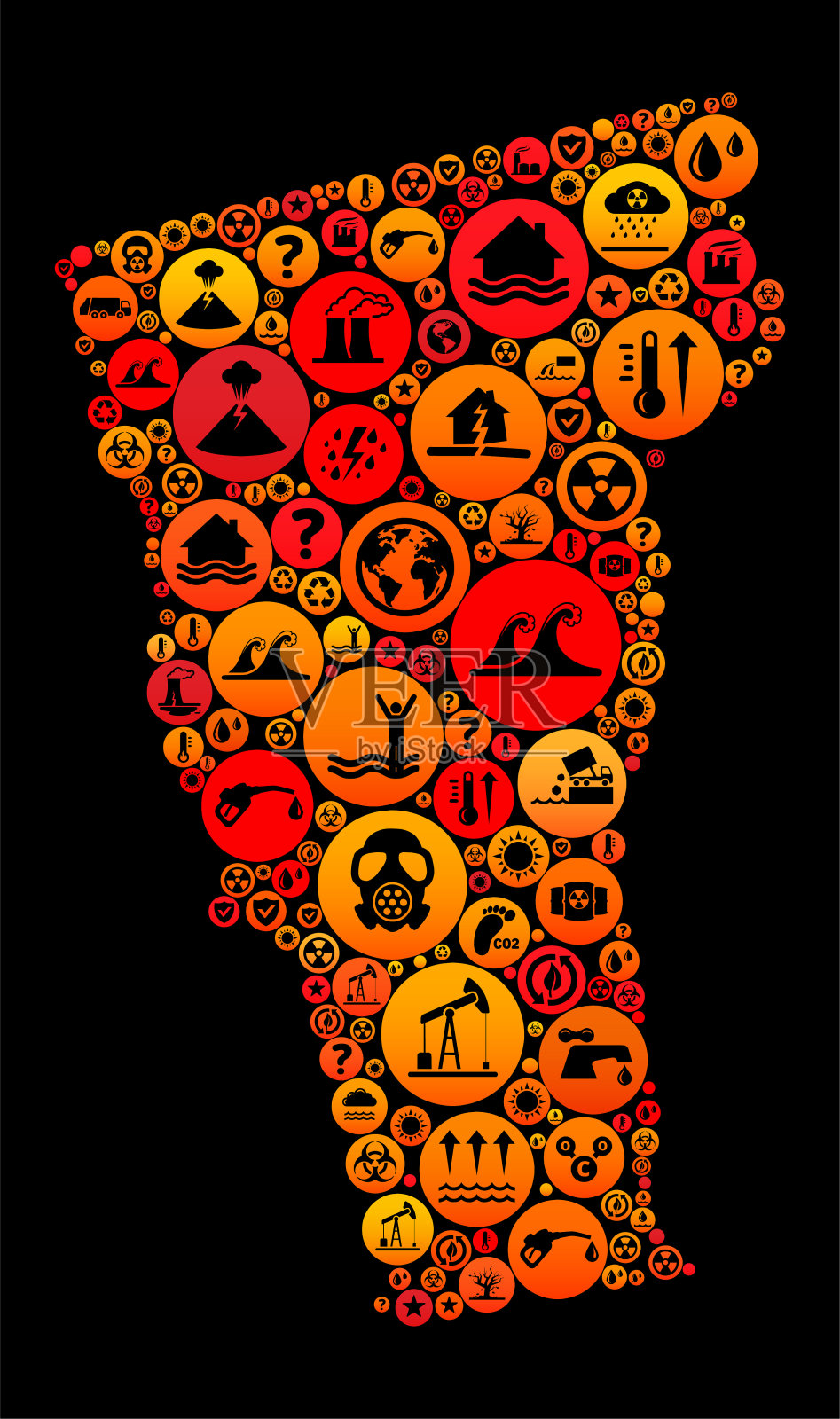 佛蒙特州气候变化图标图案插画图片素材