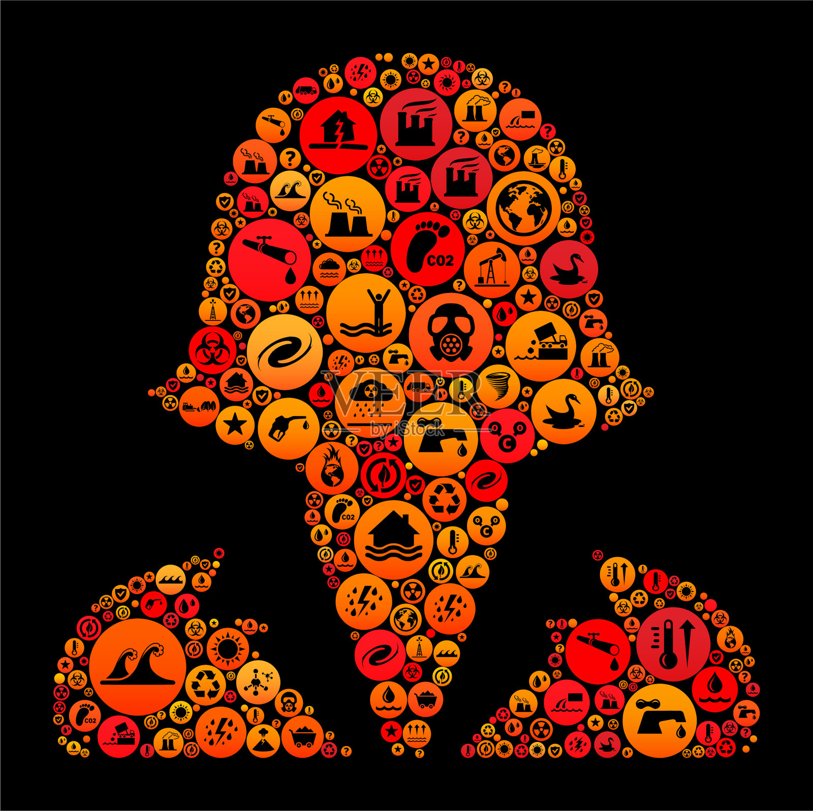 女人头像气候变化矢量图标图案插画图片素材