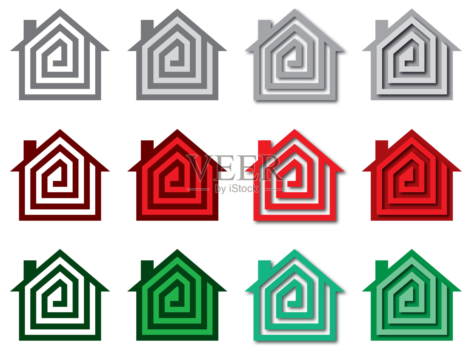 抽象的房子图标插画图片素材