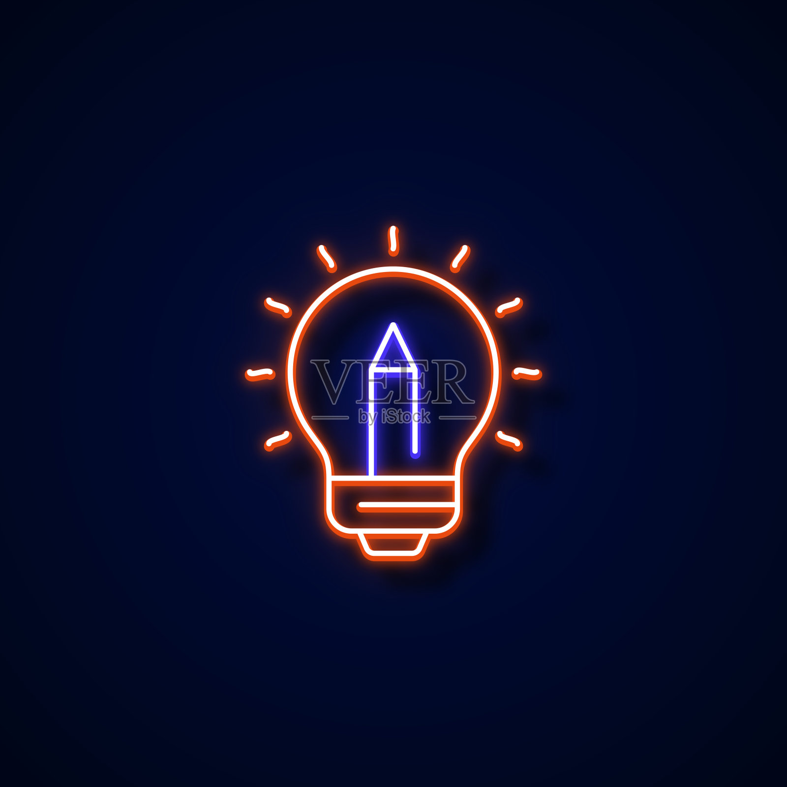 创意思维霓虹风格,设计元素插画图片素材