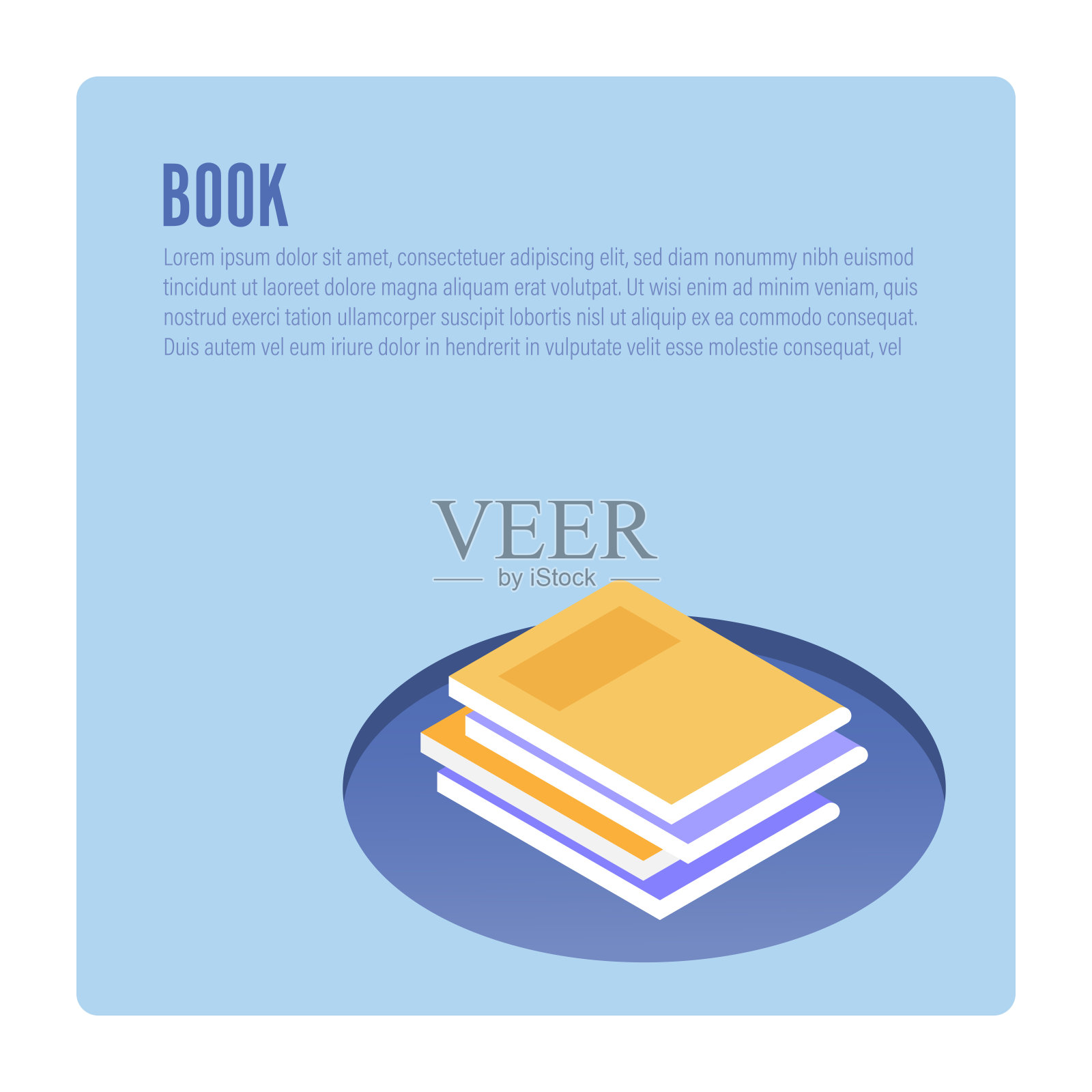 书籍设计在等距矢量插图插画图片素材