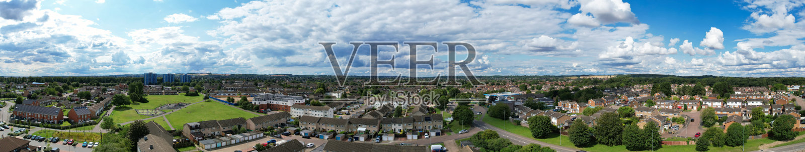 卢顿市全景鸟瞰图照片摄影图片