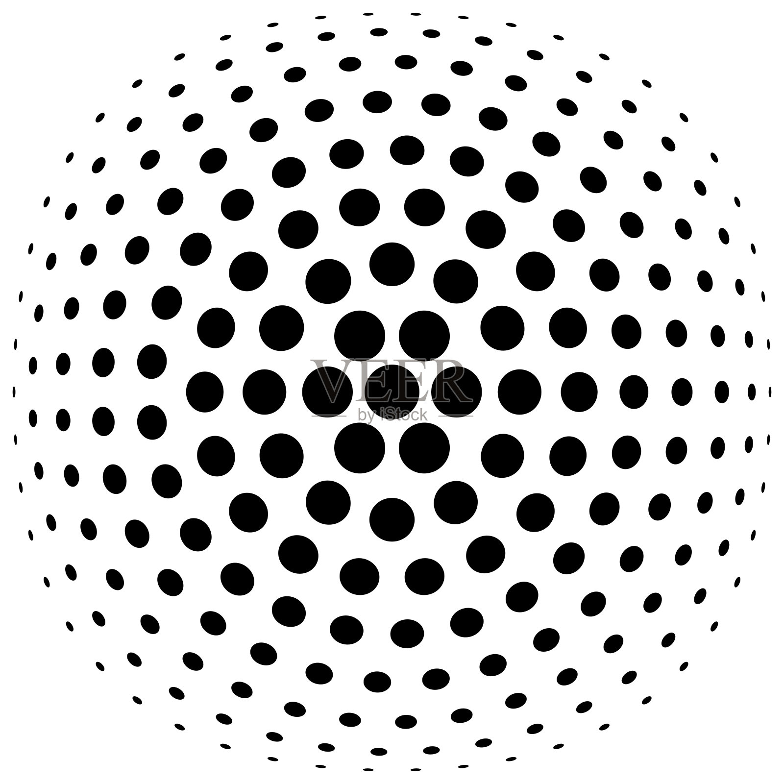 抽象圆形框架半色调圆点标志会徽设计元素。适合您设计的半色调效果模板。插画图片素材