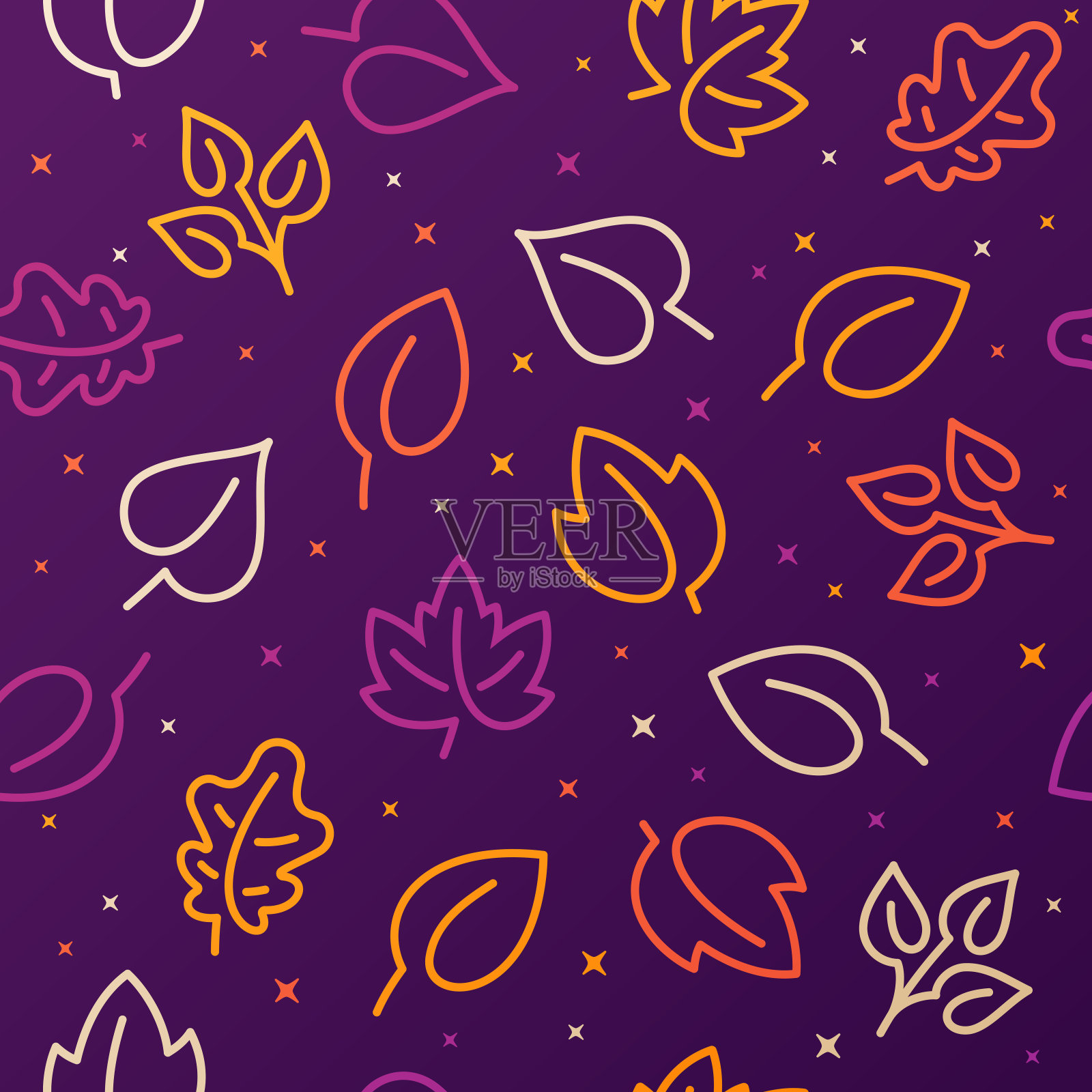 秋叶无缝图案插画图片素材