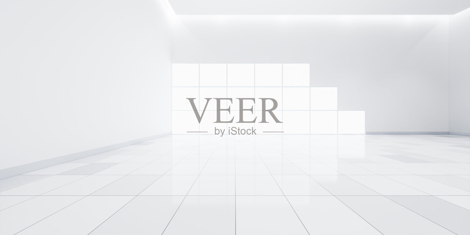 3d渲染空房间和背景瓷砖地板。照片摄影图片