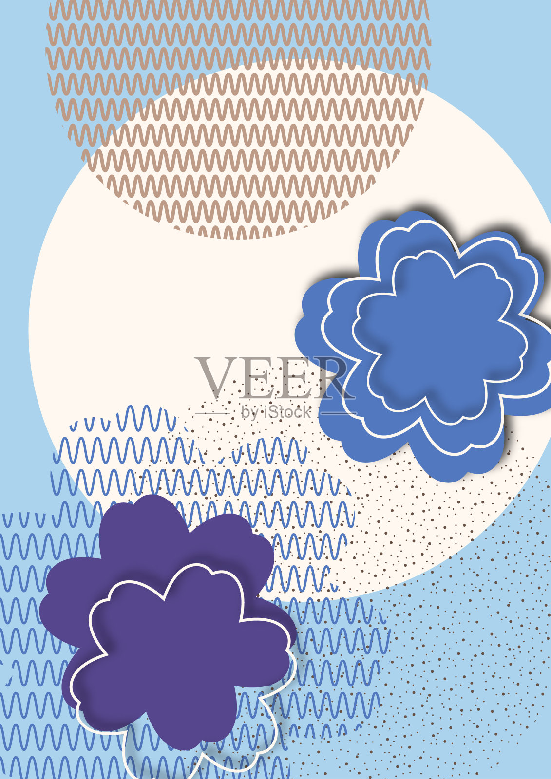 圆形,花卉图案,自然的想法。现代抽象设计装饰封面,小册子,包装,织物,传单,广告。向量插画图片素材