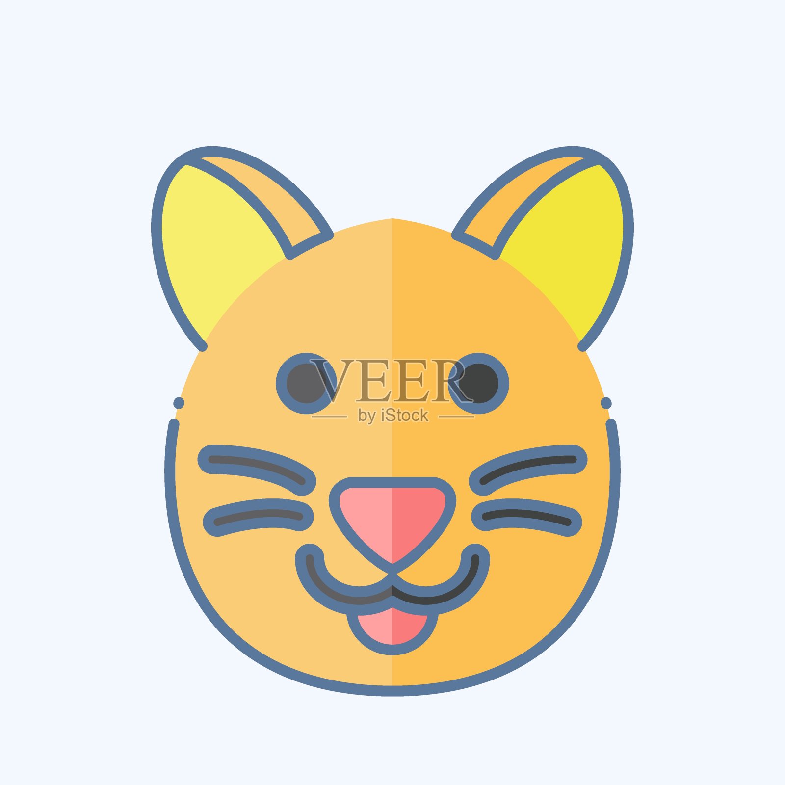 图标的猫。与动物有关的符号。涂鸦风格。简单的设计可编辑。简单的说明插画图片素材