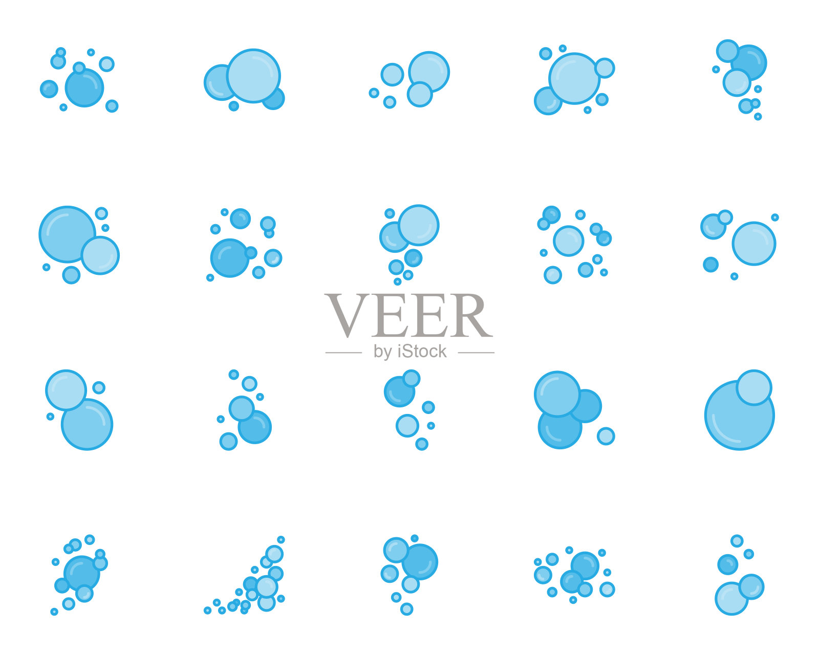 一套泡沫图标,泡沫插画图片素材