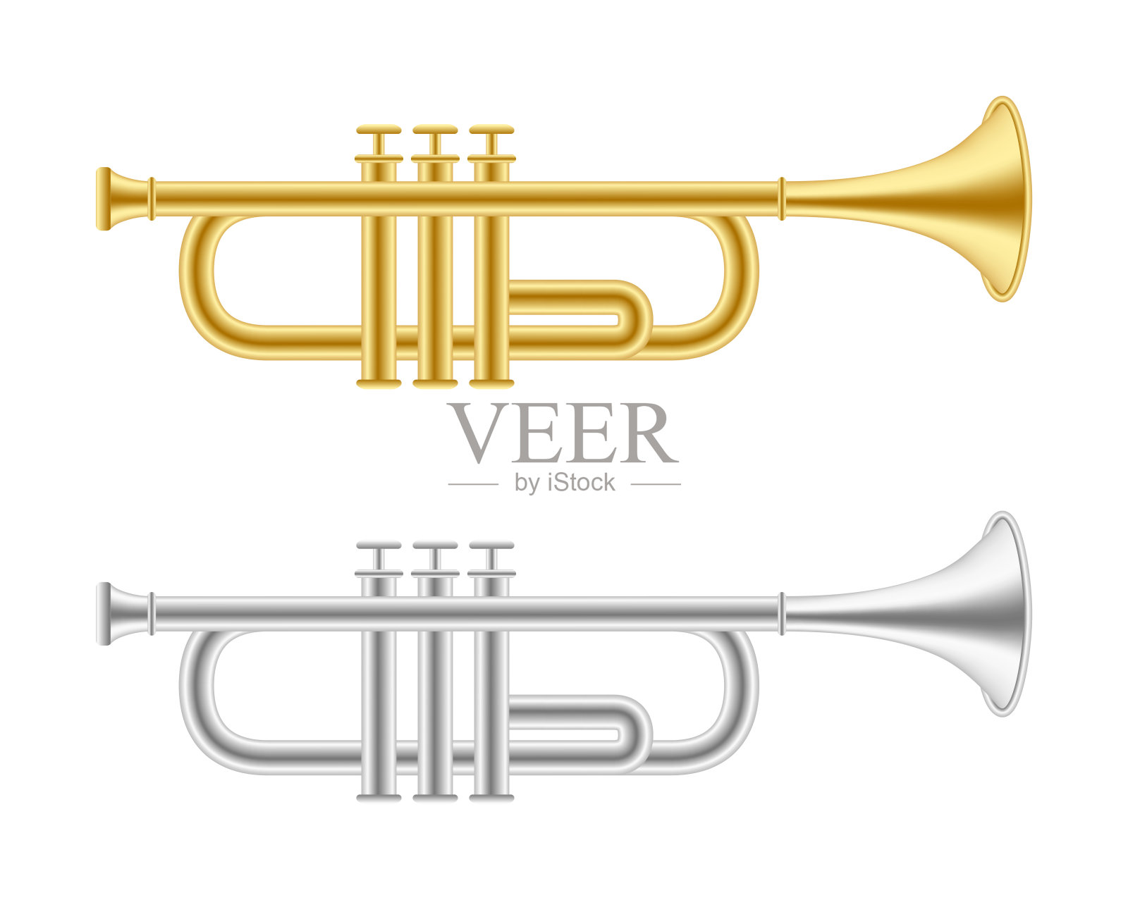 小号,铜,金,银,角,乐器插画图片素材