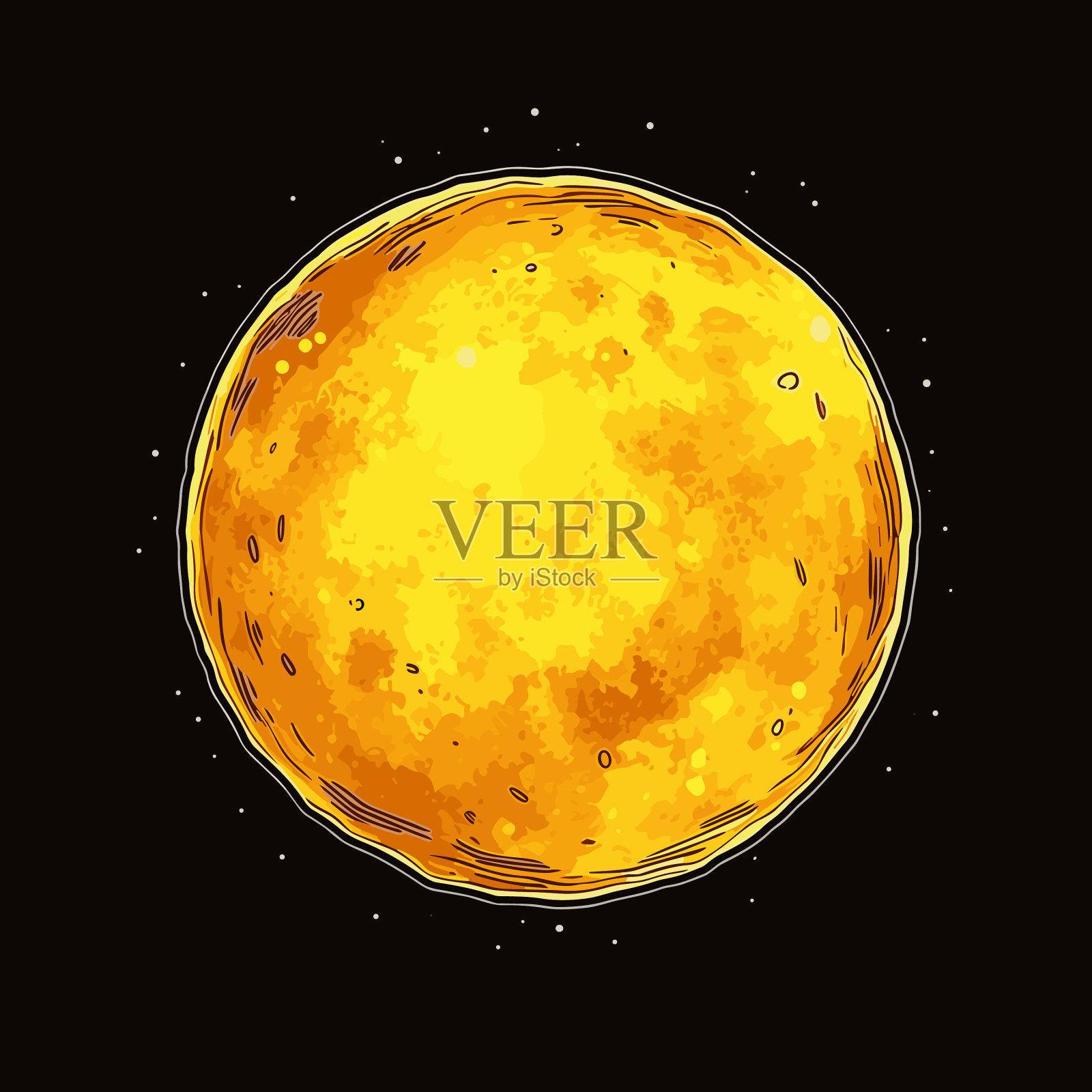 月亮手绘漫画月亮涂鸦风格的漫画插画图片素材