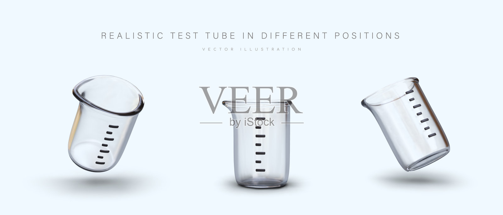 真实的透明空试管。一组用于网页设计的矢量图标插画图片素材