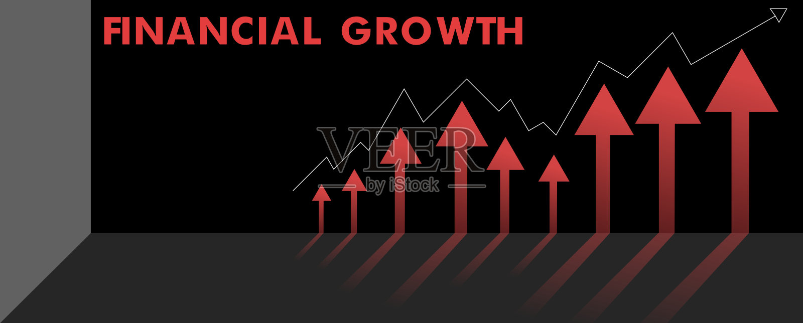 财务增长背景横幅。插画图片素材