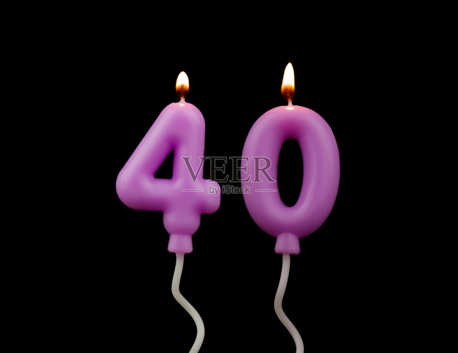 气球形状的生日蜡烛,黑色背景,编号40照片摄影图片