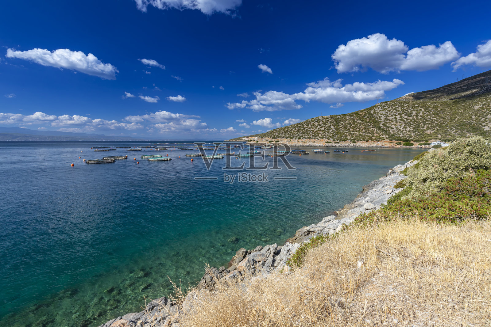 风景如画的希腊伊波亚岛照片摄影图片