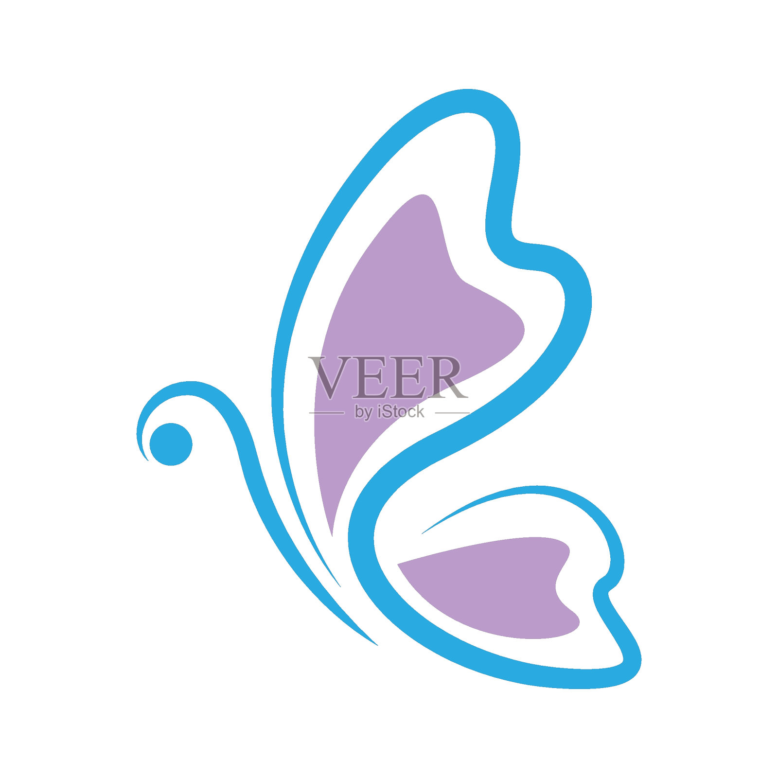 蝴蝶图标标志设计插画图片素材