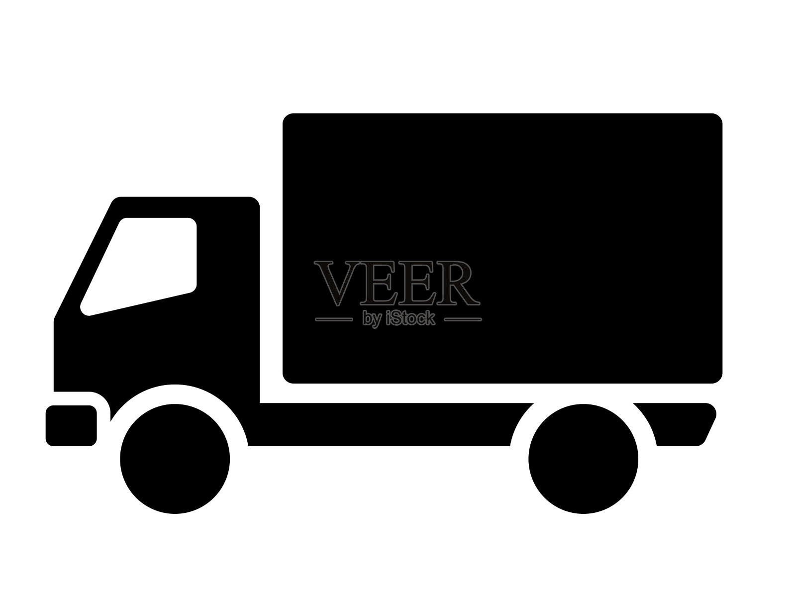 送货卡车单色图标材料插画图片素材