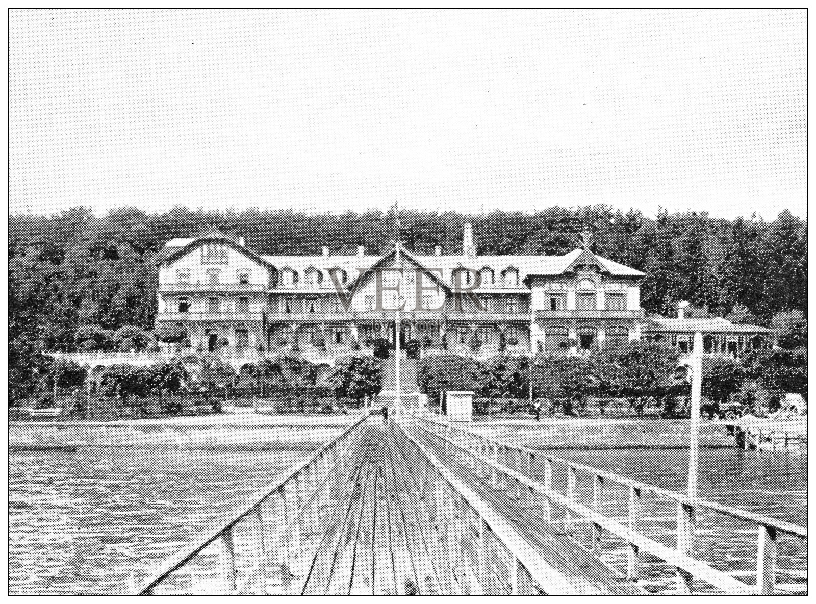 丹麦古色古香的旅行照片:斯科兹堡酒店插画图片素材