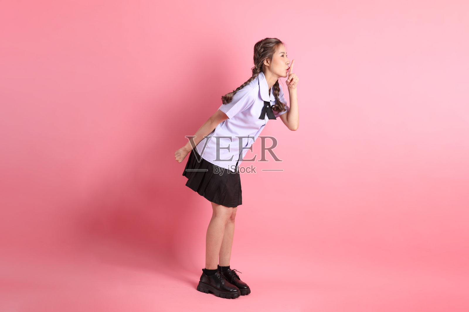 亚洲女学生照片摄影图片