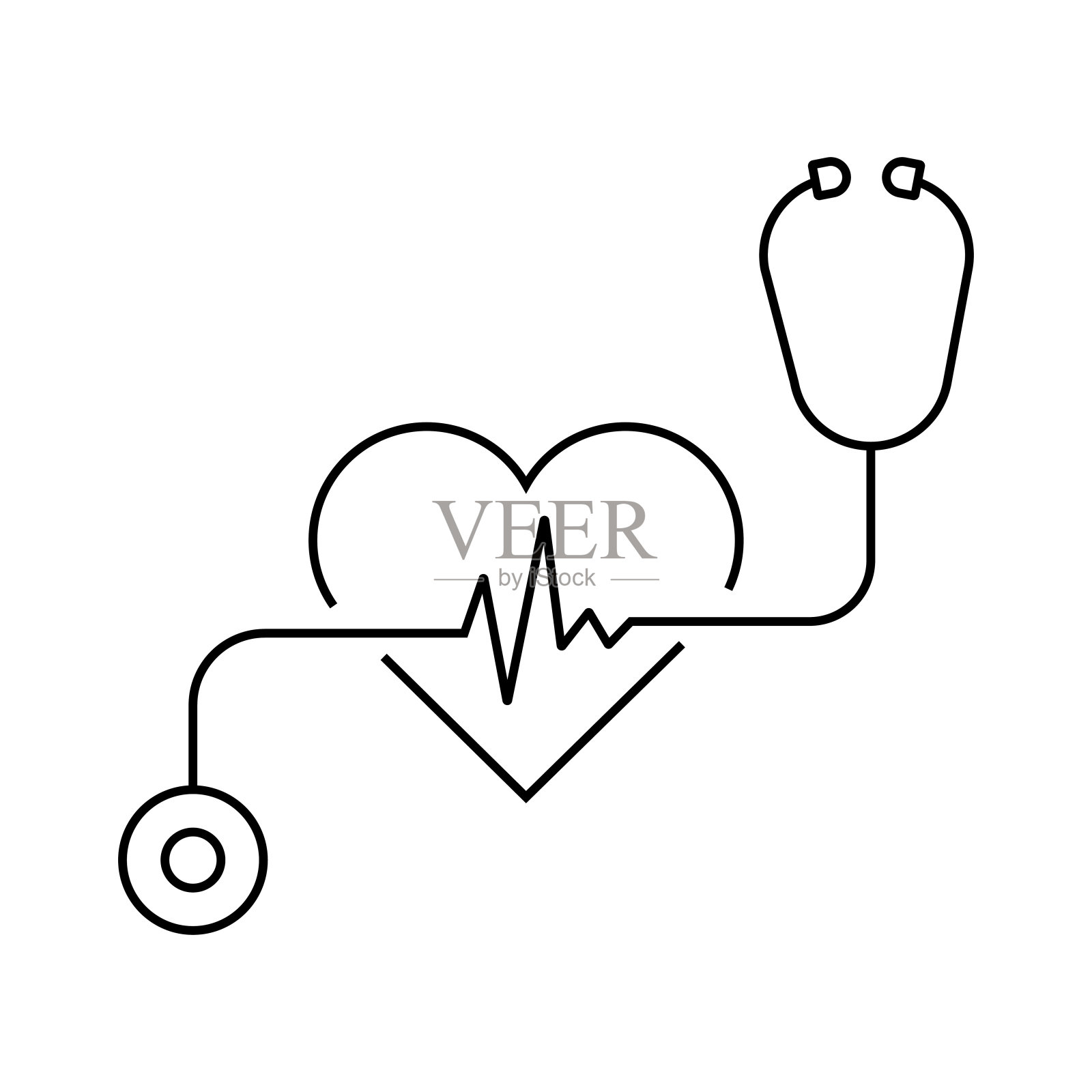 医疗保健矢量线图标,简单细线图标插画图片素材