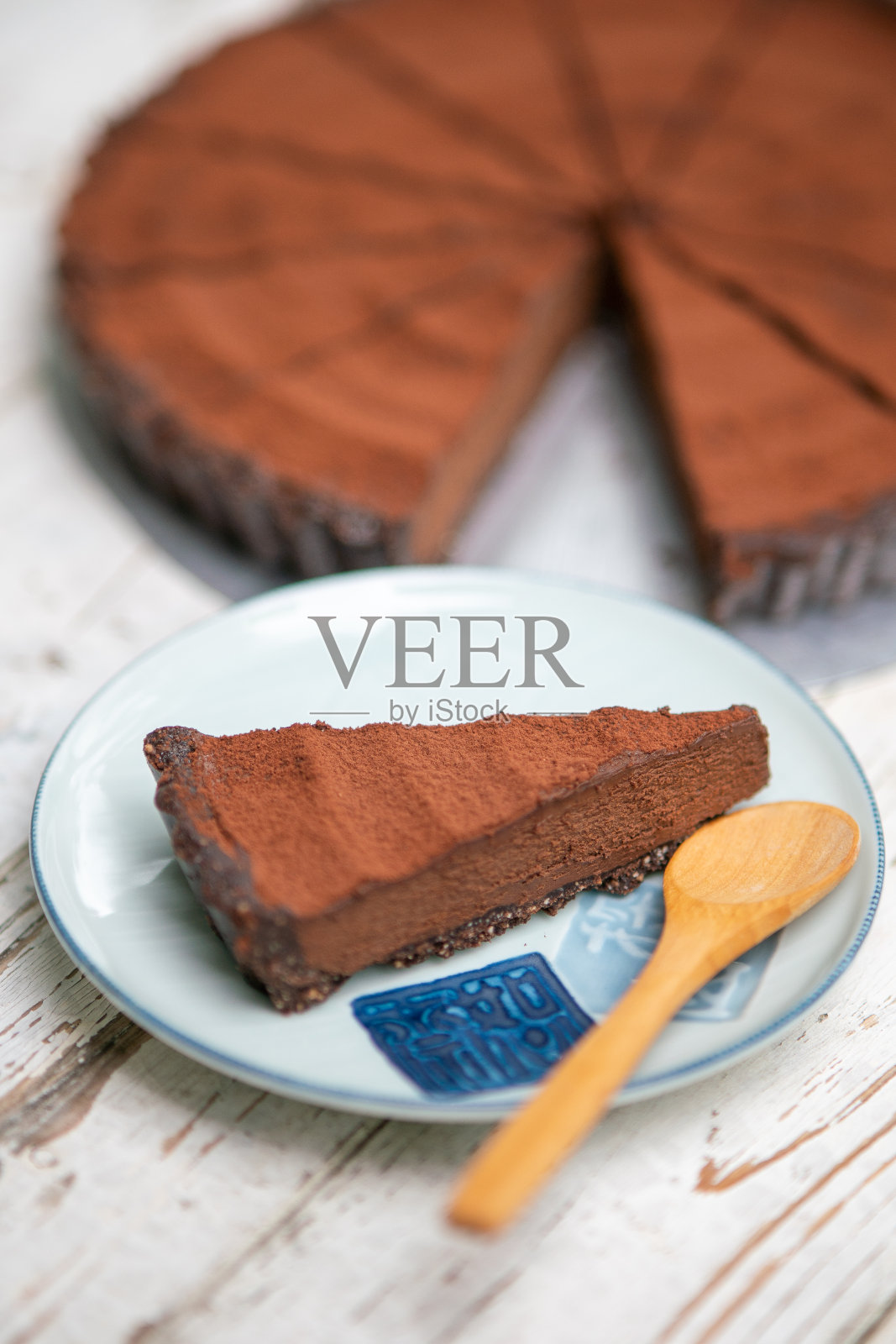 巧克力芝士派照片摄影图片