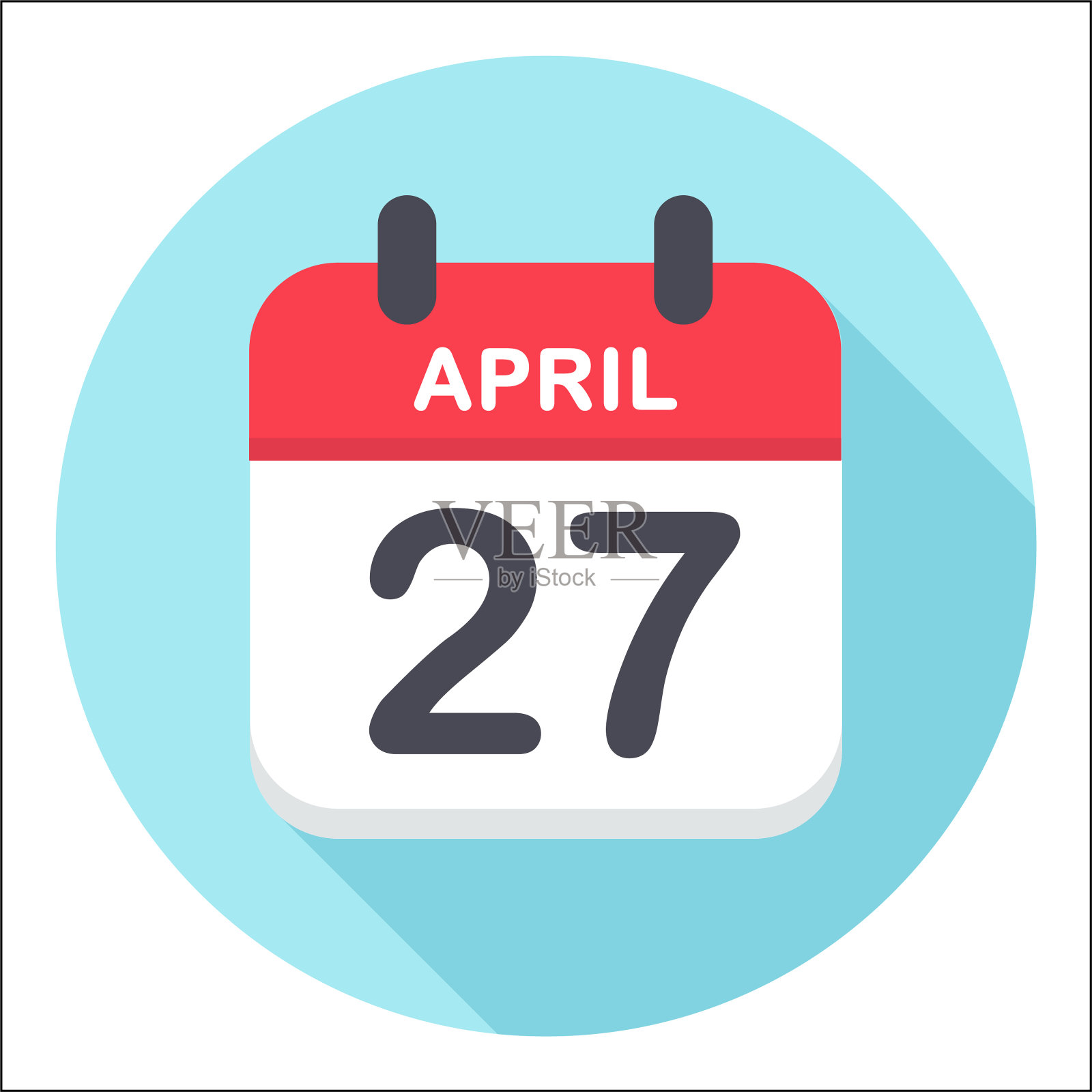 4月27日-日历图标-圆形插画图片素材