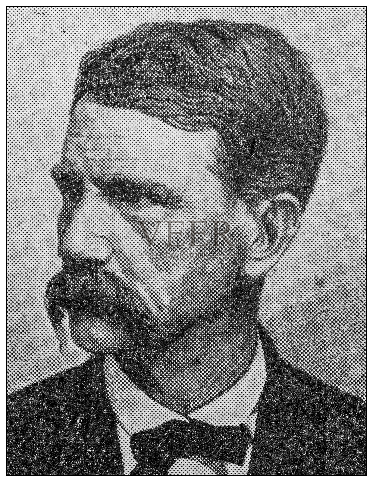 名人的古董肖像:弗朗西斯·普雷斯顿·布莱尔插画图片素材