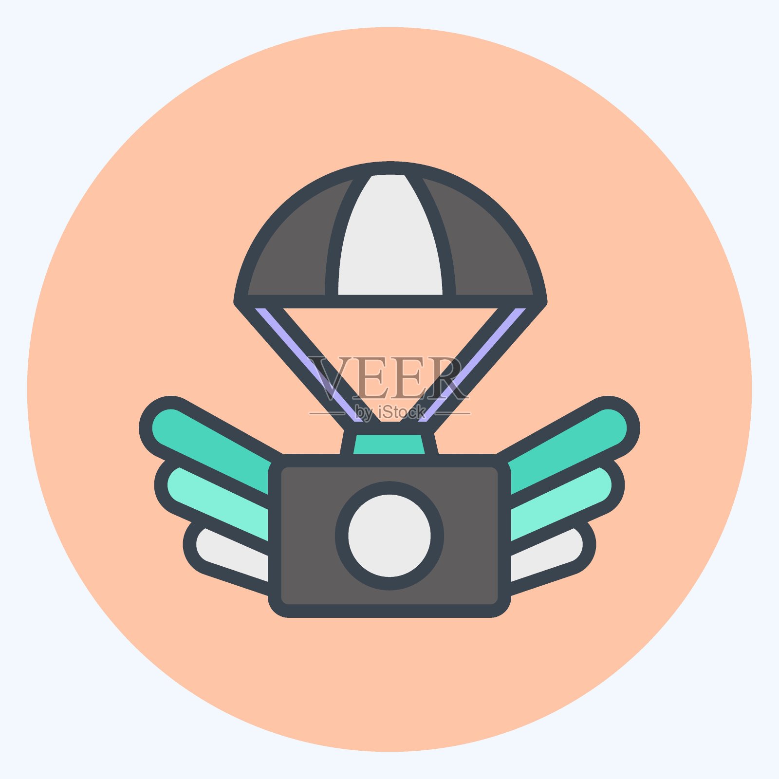 图标航空摄影。适合艺术符号。颜色风格交配。简单的设计可编辑。设计模板向量。简单的说明插画图片素材