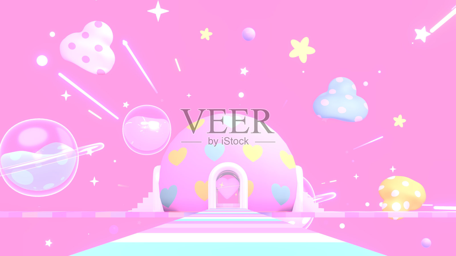 可爱的外太空中心与心照片摄影图片