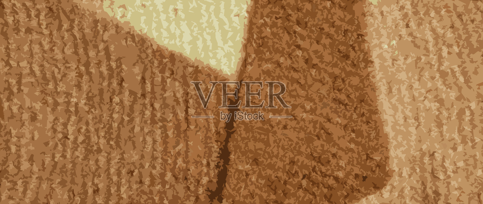 现实的矢量插图针织羊毛纺织品与背景纹理在浅米色奶油棕色阴影。纹理背景上的米色渐变。围巾。插画图片素材