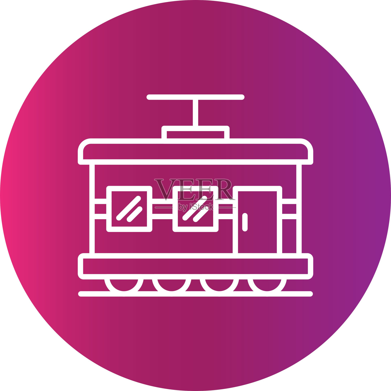 有轨电车图标插画图片素材