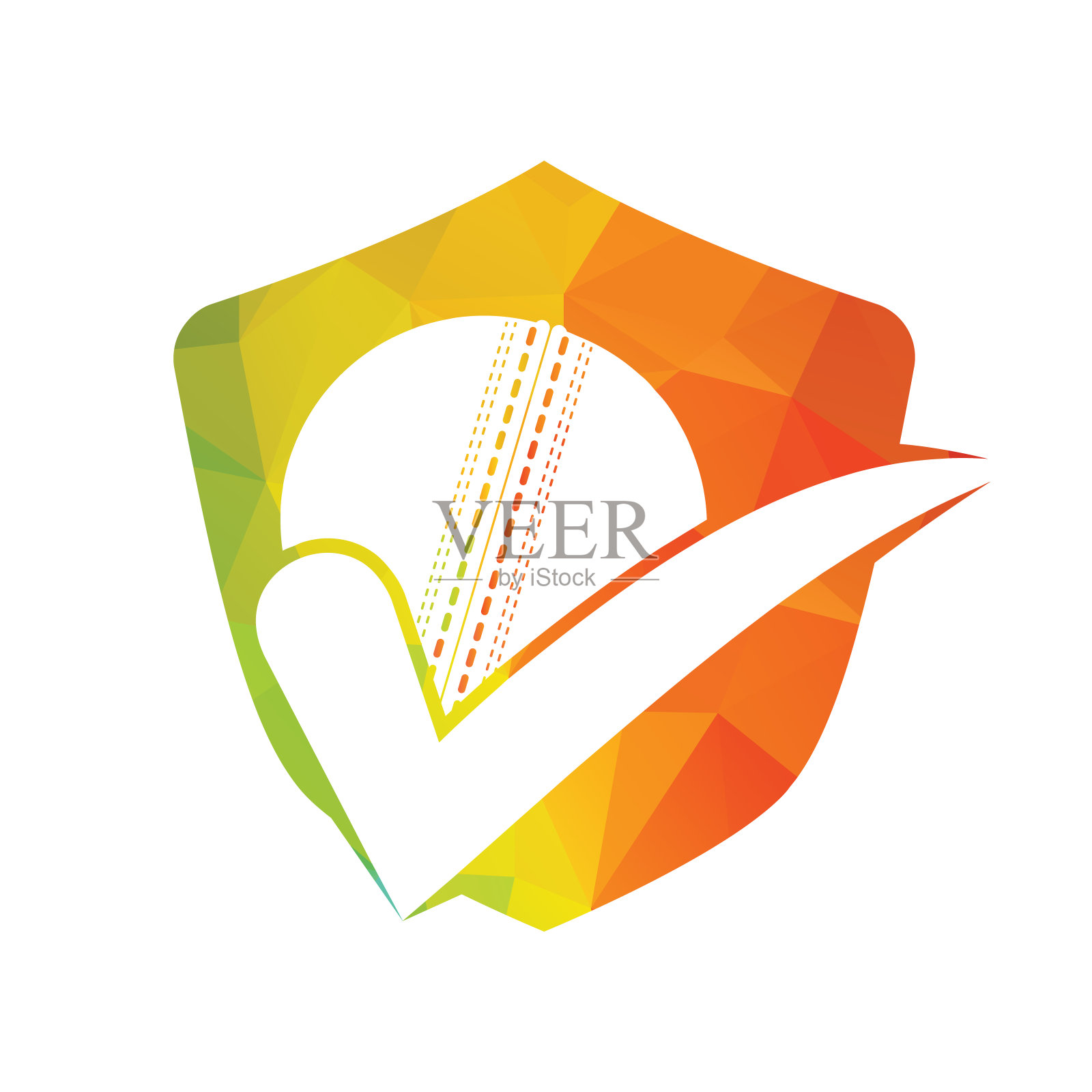 板球检查矢量标志设计。插画图片素材