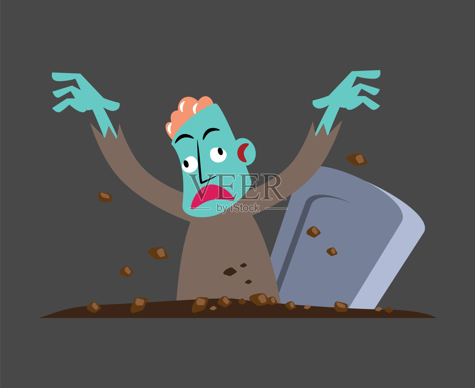 僵尸。万圣节卡通人物。向量。插画图片素材