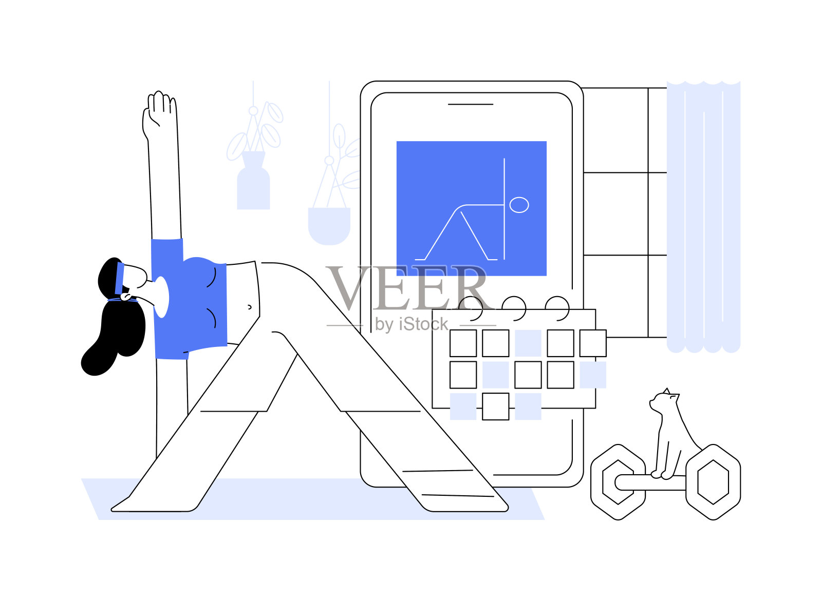 健身应用抽象概念矢量插图。插画图片素材