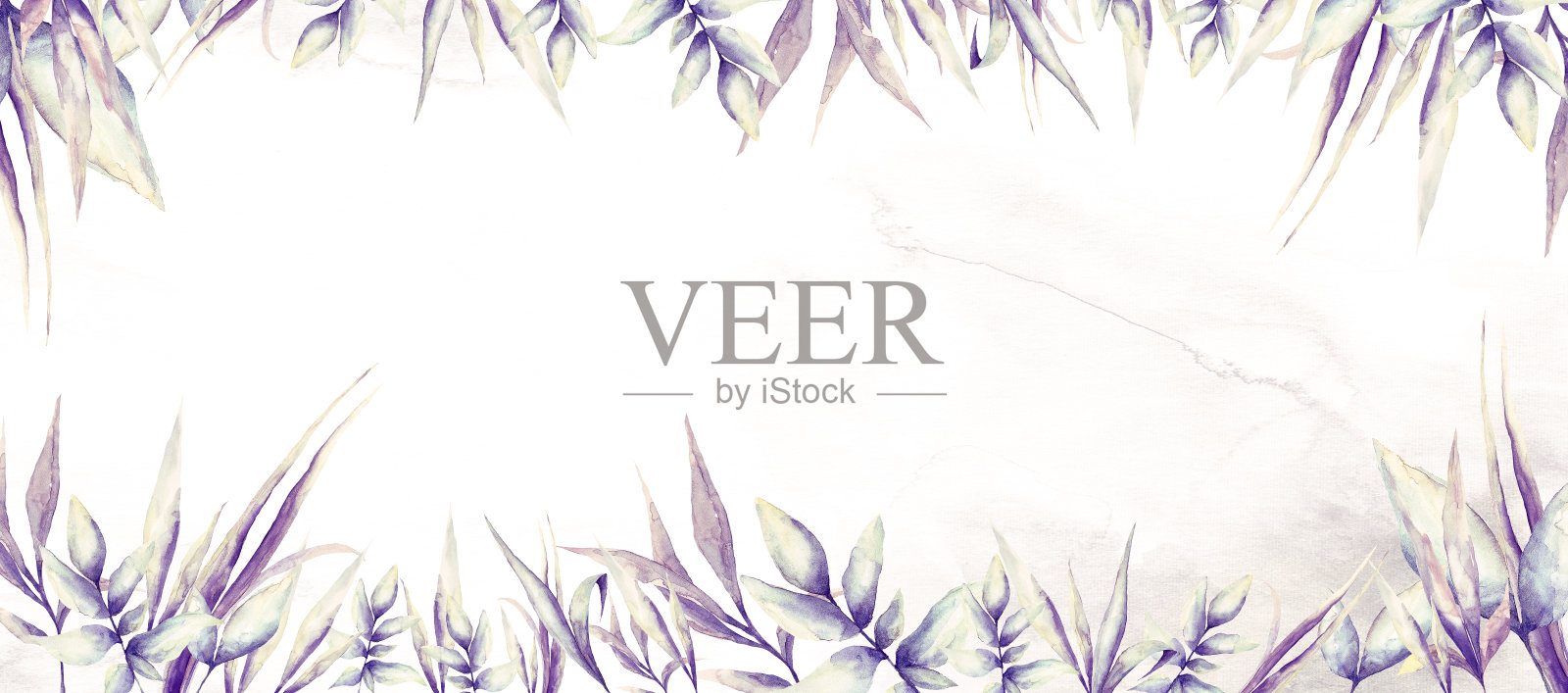 水彩热带叶的花框架插画图片素材