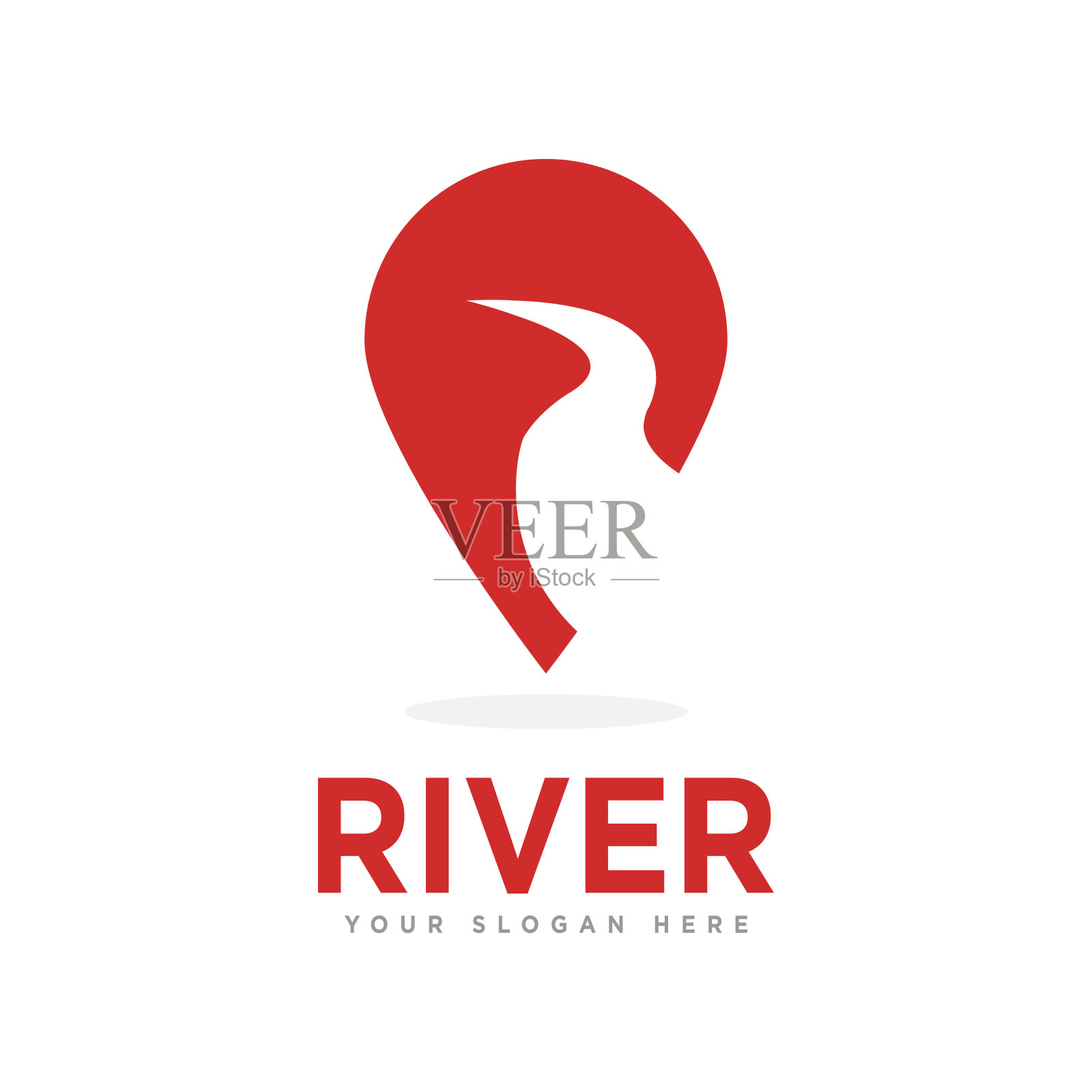 河溪标志设计插图插画图片素材