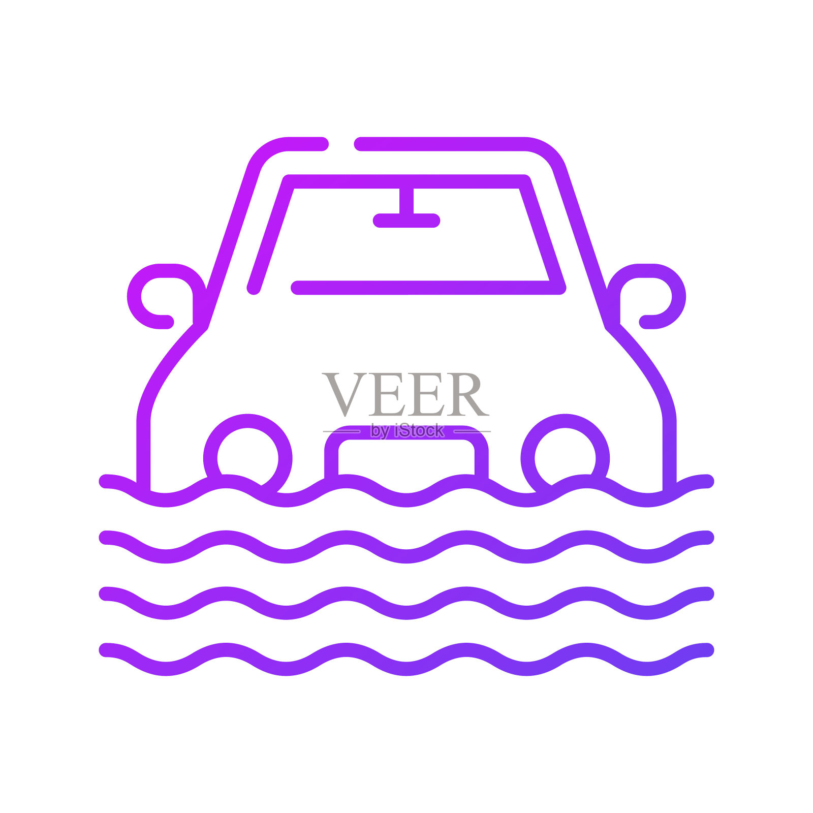 汽车下沉矢量设计孤立的白色背景插画图片素材