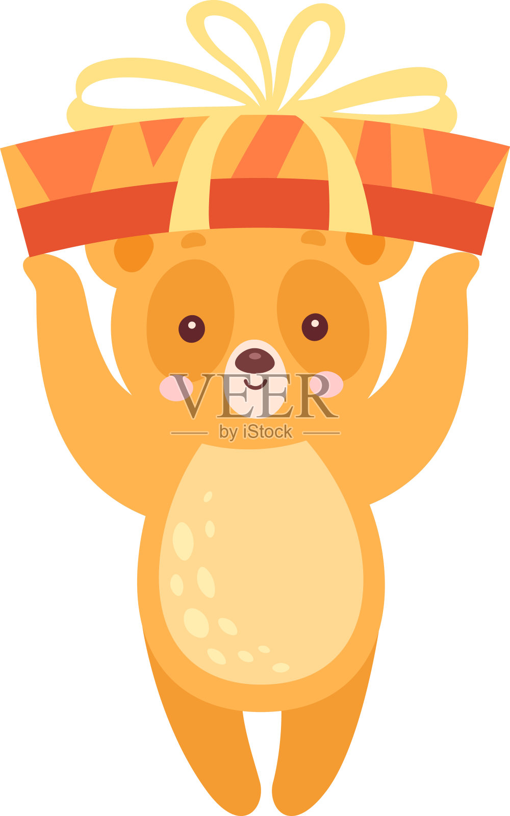 elements_cute_cartoon_little_bear_birthday_party插画图片素材