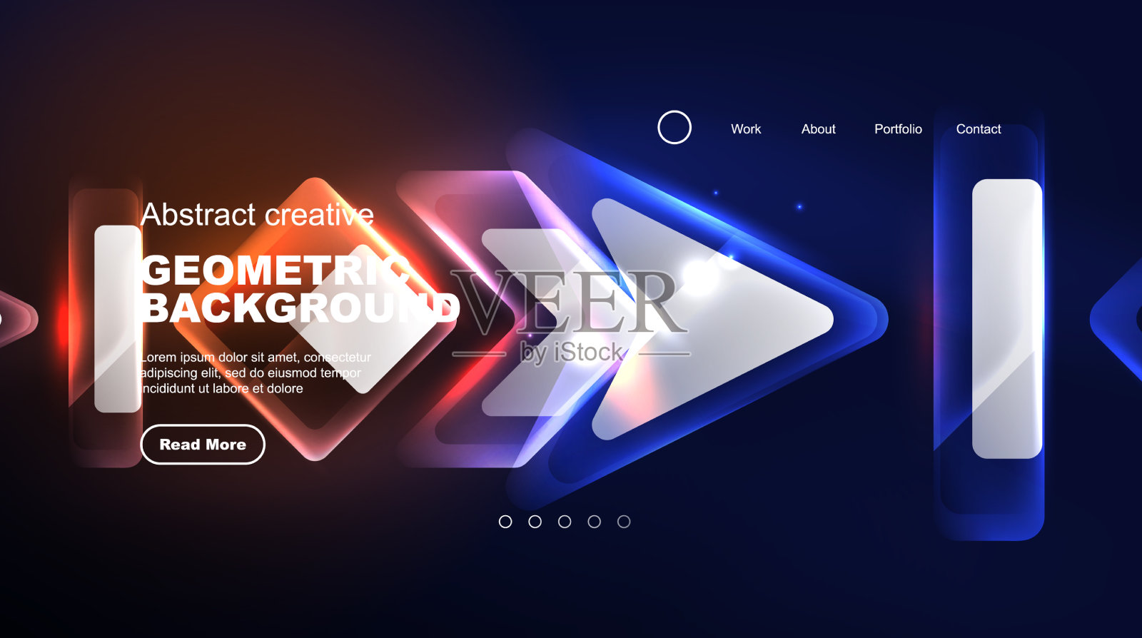 抽象背景登陆页玻璃几何插画图片素材