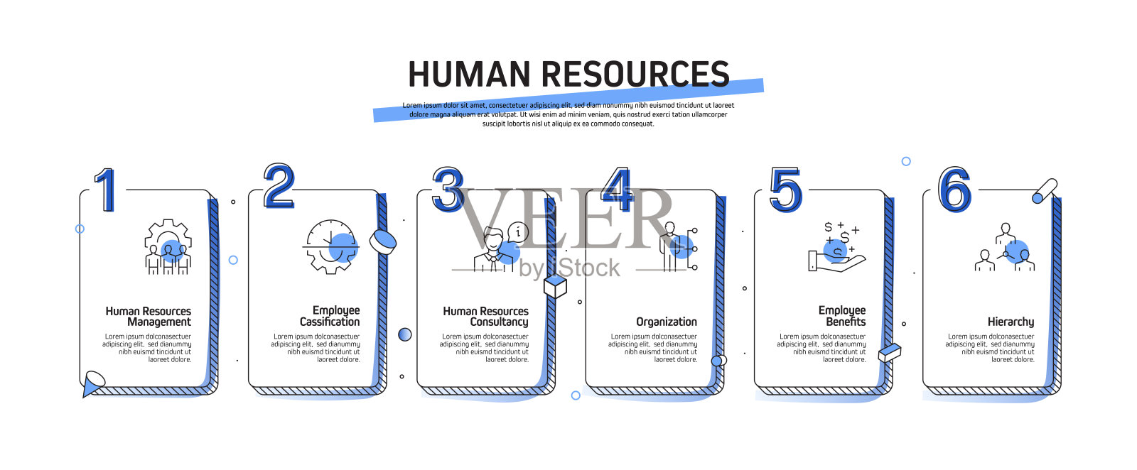 人力资源信息图表模板,元素和图标。简单的矢量信息图设计插画图片素材