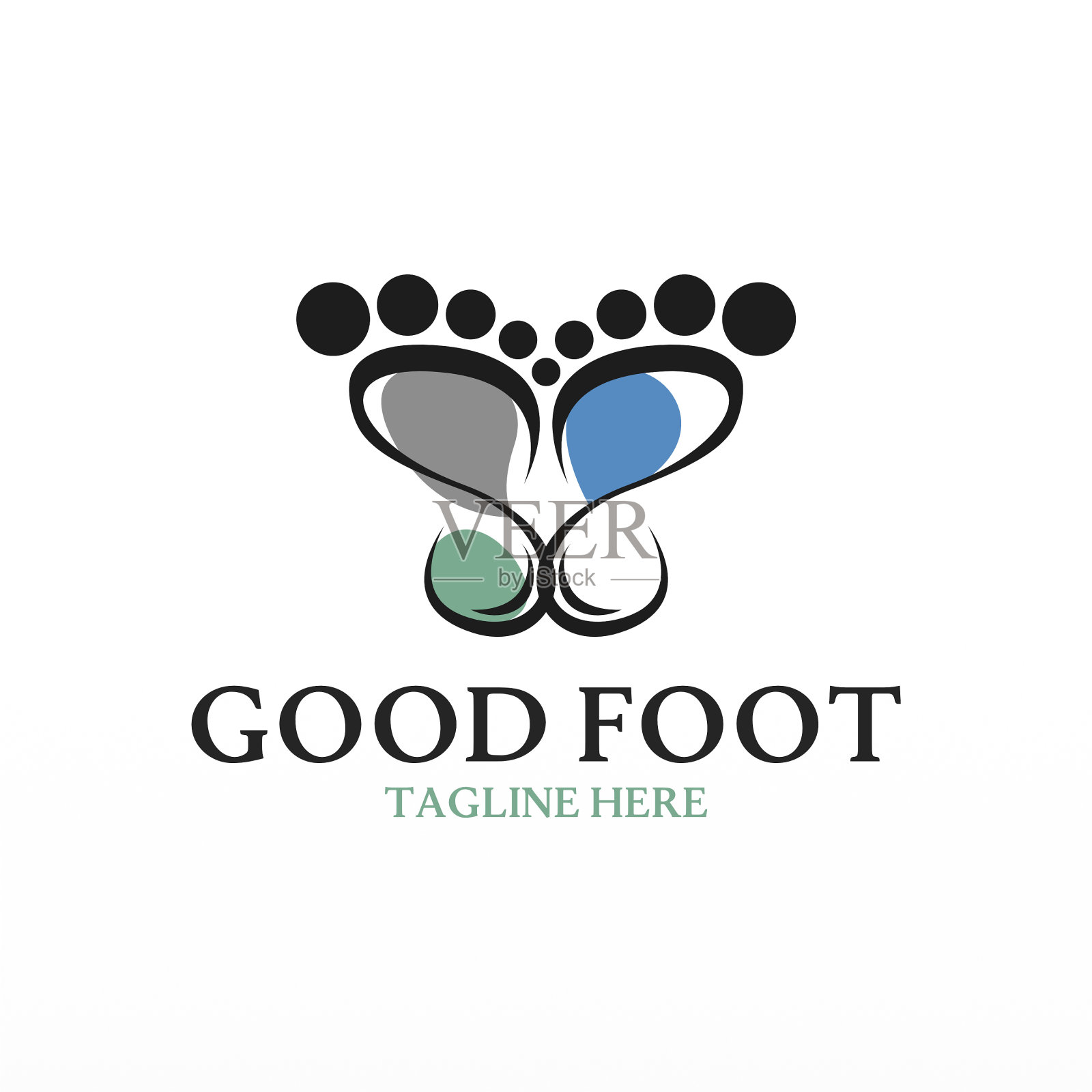 脚印图标设计模板插画图片素材