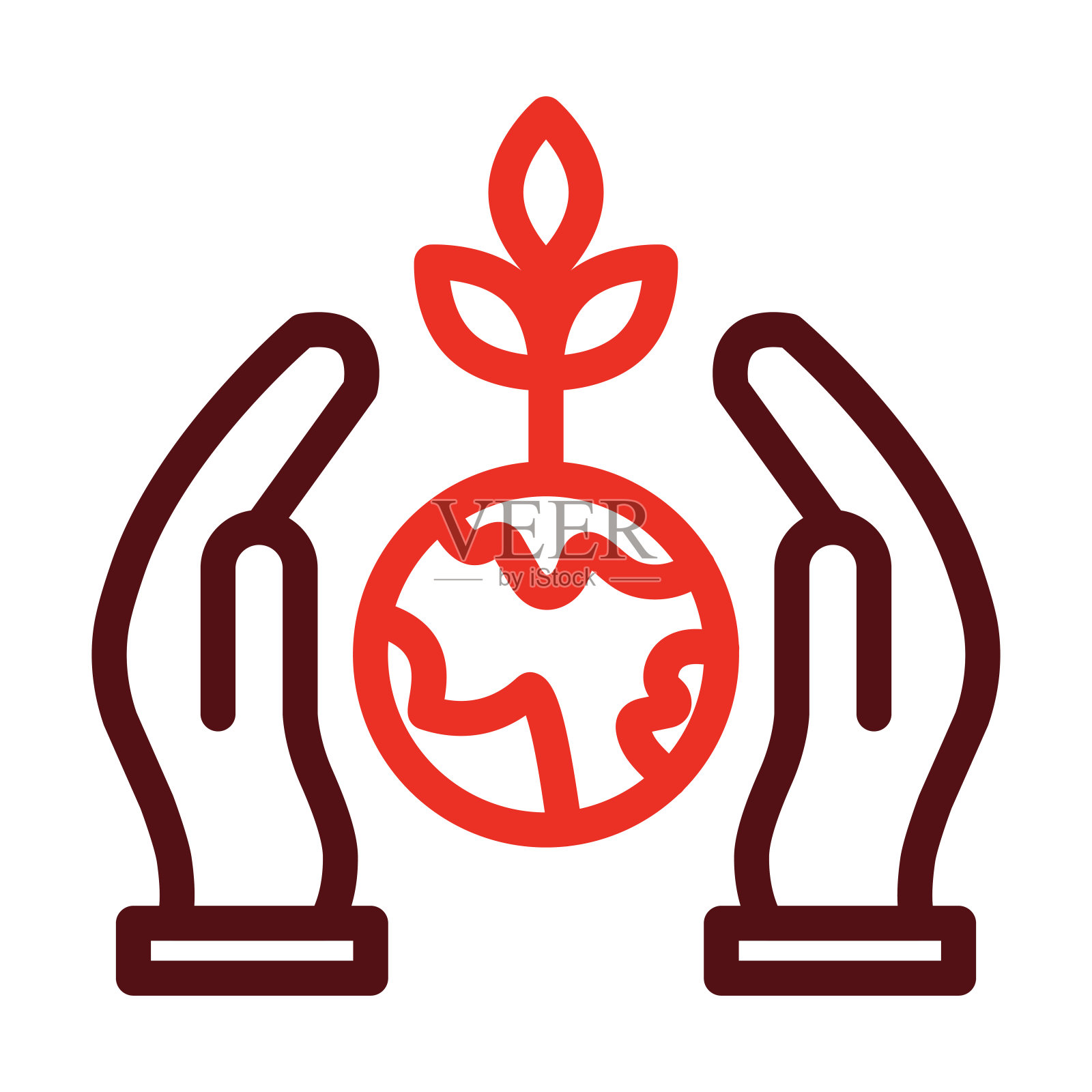 可持续发展粗线两色图标为个人和商业用途。插画图片素材