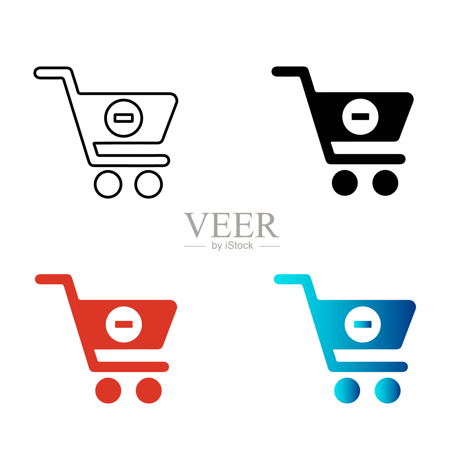 抽象推车减去剪影插图插画图片素材