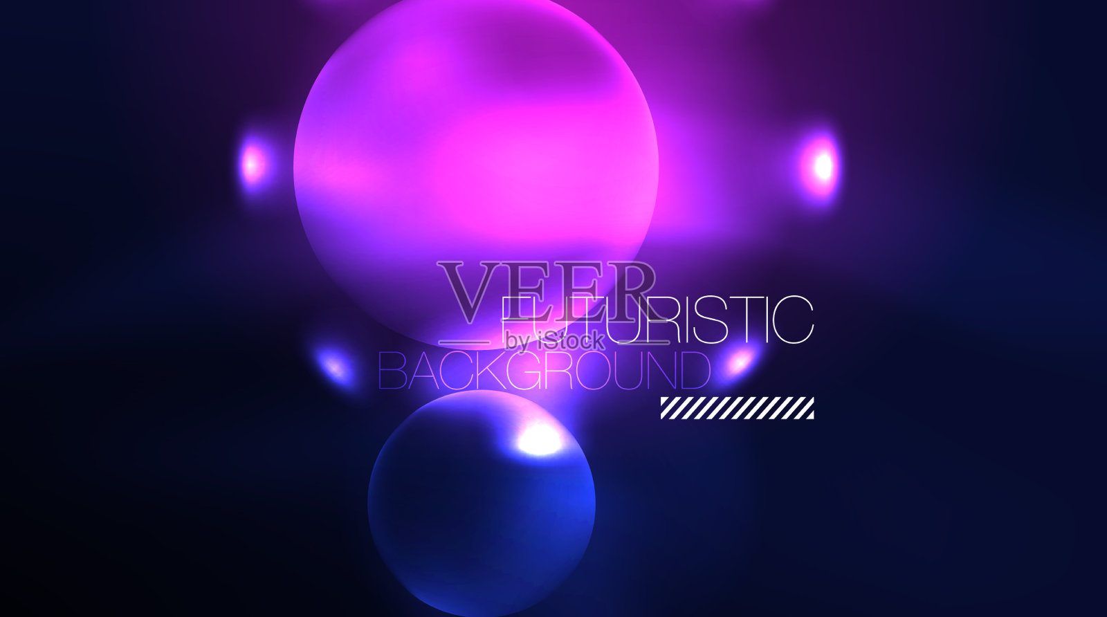 圆与明亮的霓虹灯闪闪发光的效果插画图片素材