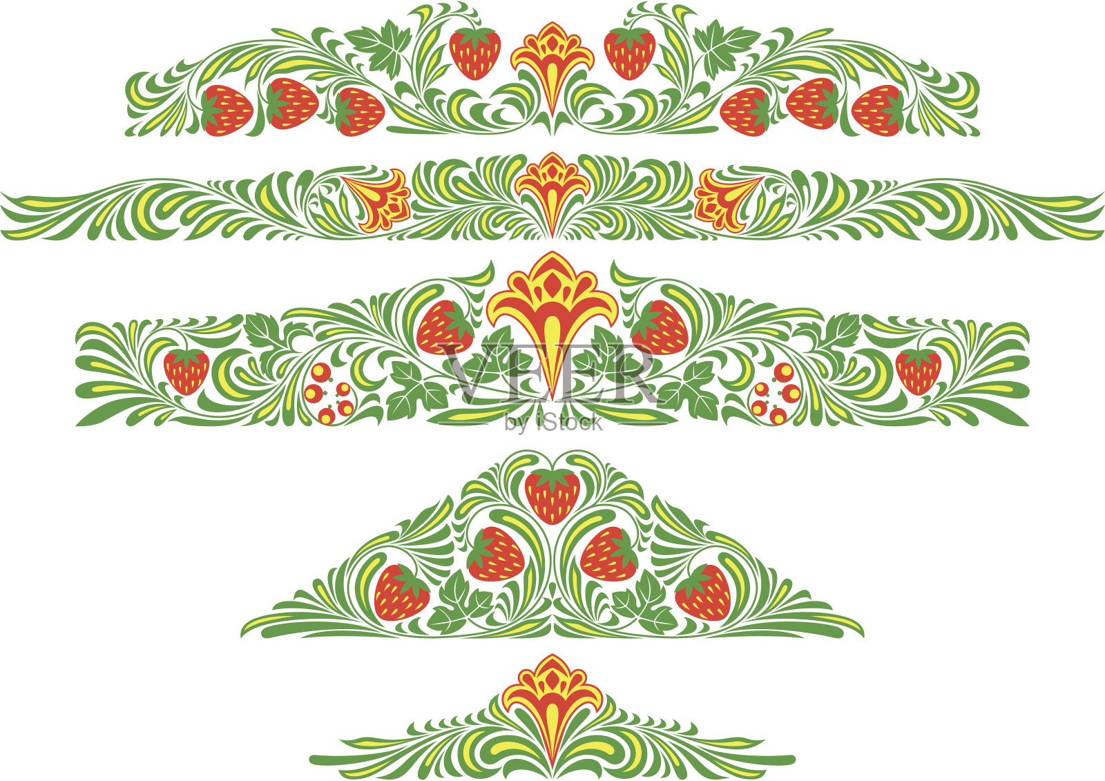 khokhroma风格的设计元素插画图片素材