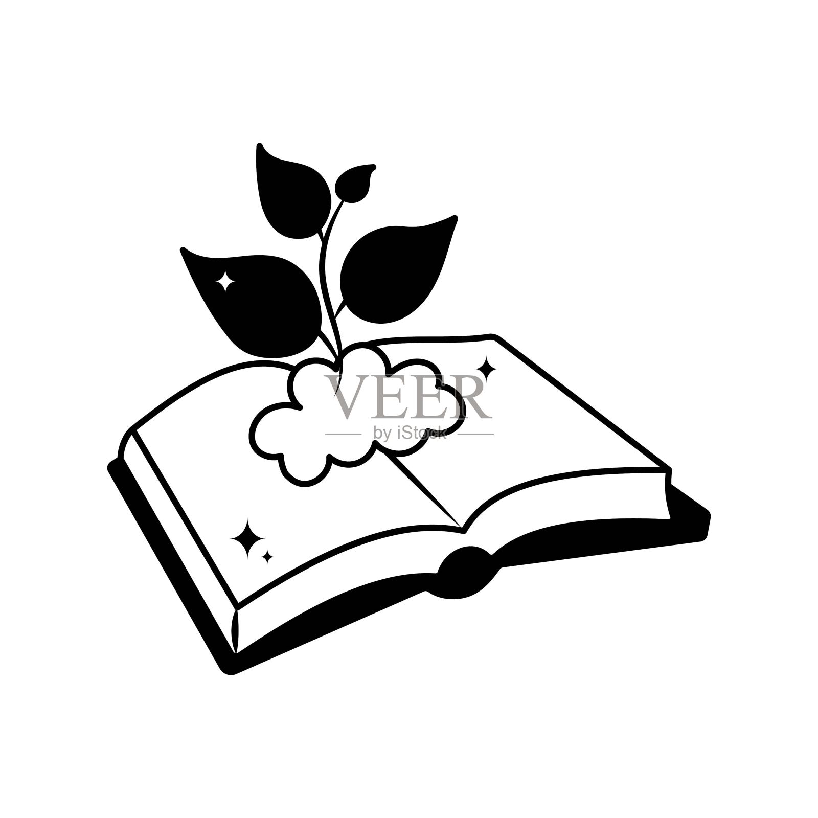 生态书涂鸦矢量大纲贴纸。EPS 10文件插画图片素材