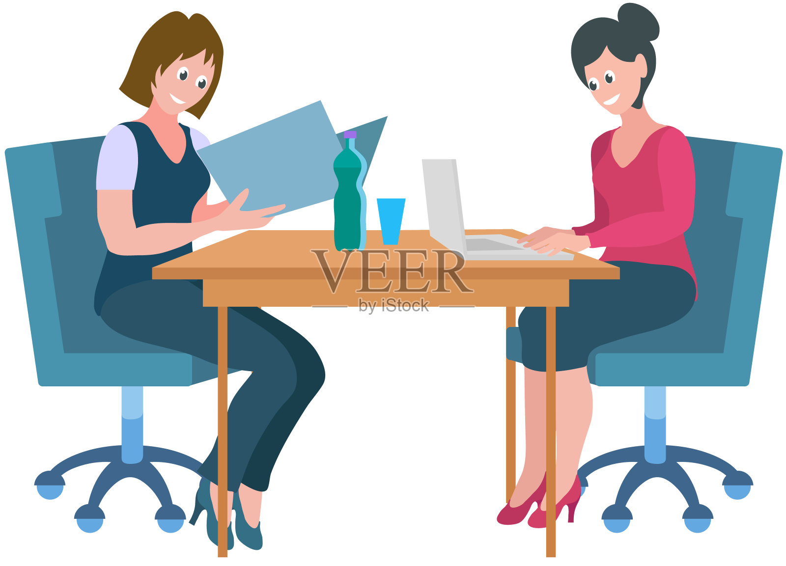 办公室工作人员。商务人士适应不断变化的市场趋势和挑战。办公场所促进文化的发展插画图片素材