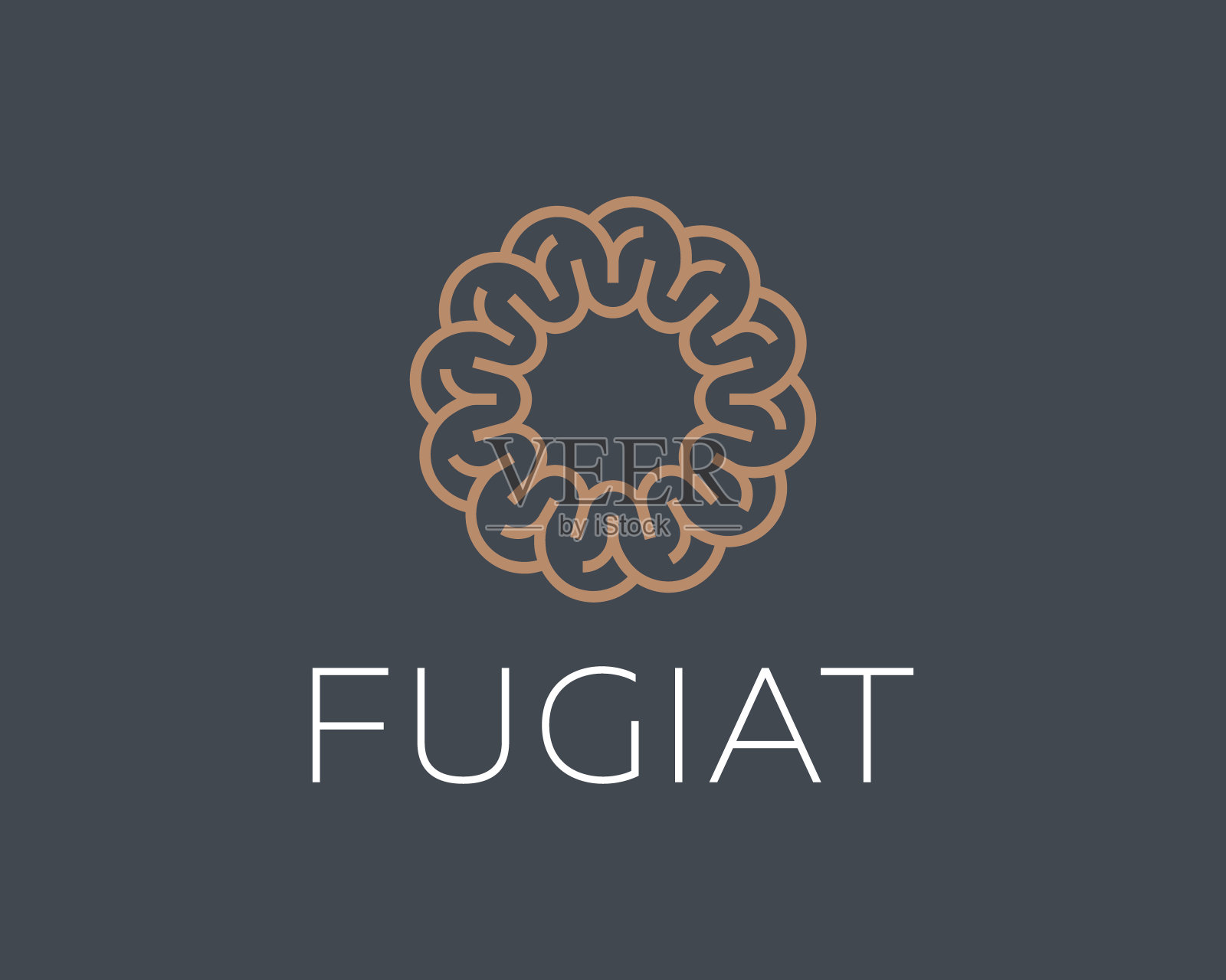 抽象大脑标志设计。花太阳星座。创意科技图标。矢量图插画图片素材