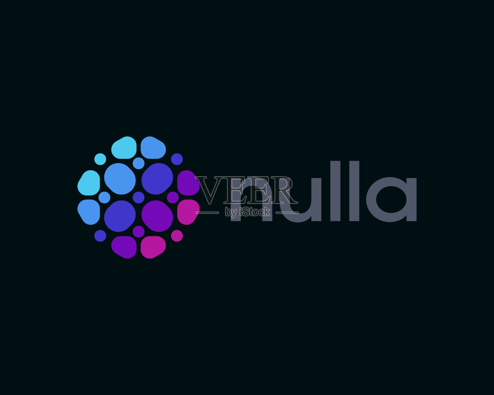 抽象圆形渐变标志从孤立的点。通用能源科学动态符号。矢量图插画图片素材